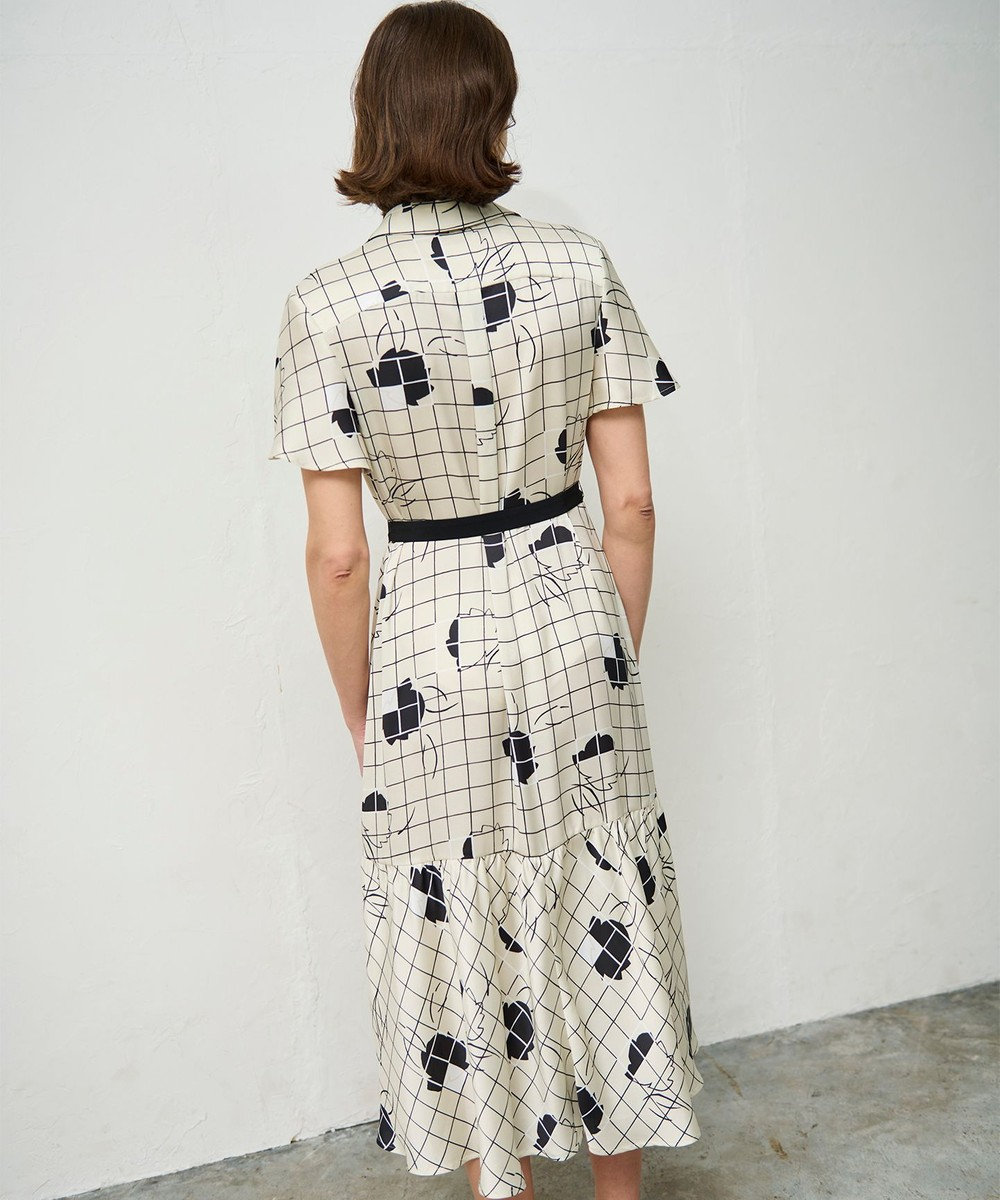 GRACE CONTINENTAL ラインフラワーシャツドレス