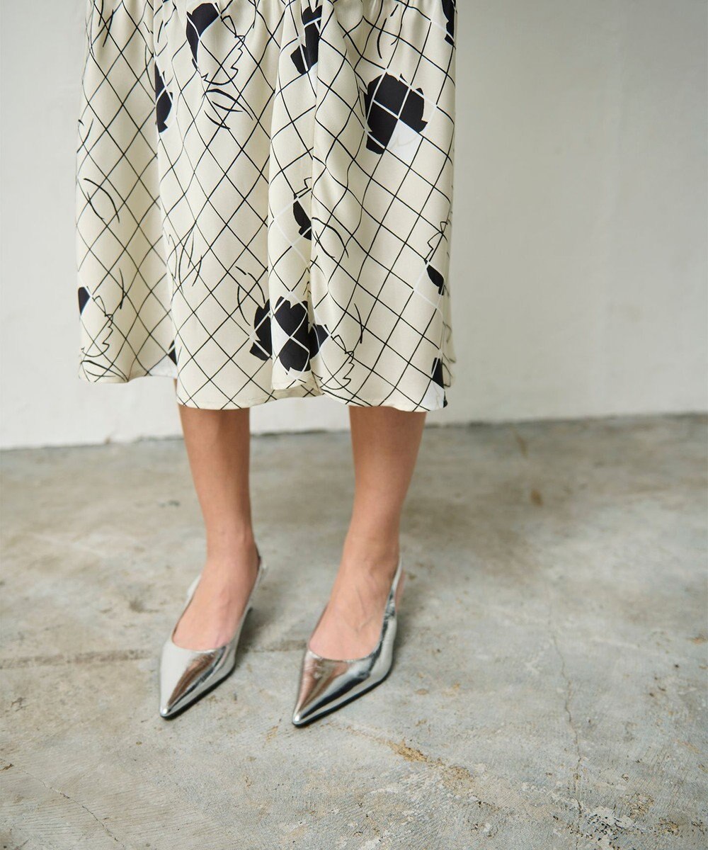 GRACE CONTINENTAL ラインフラワーシャツドレス 