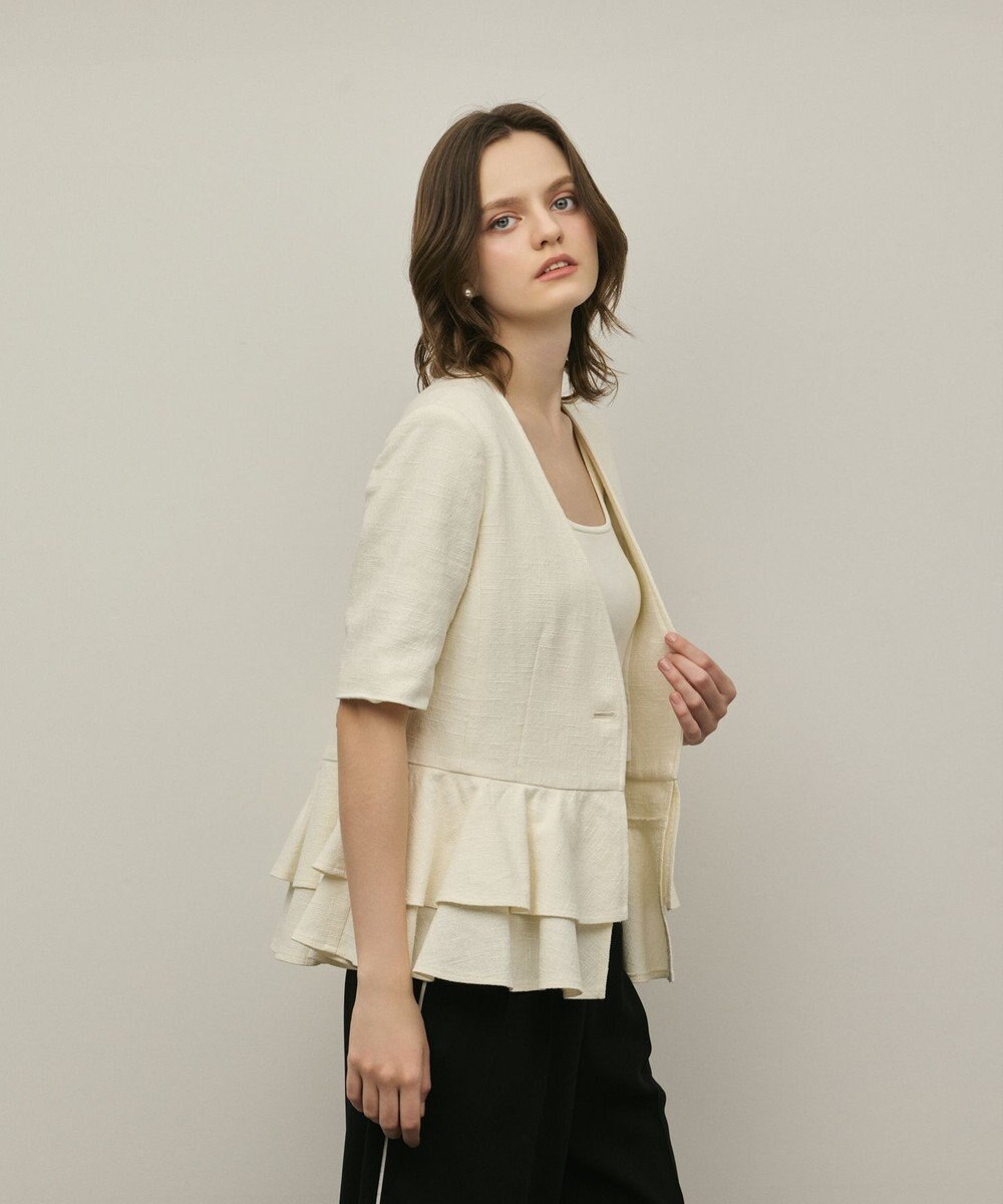 GRACE CONTINENTAL ペプラムツイードジャケット 