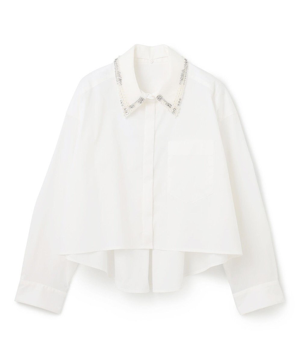 GRACE CONTINENTAL ビジューカラーシャツ 