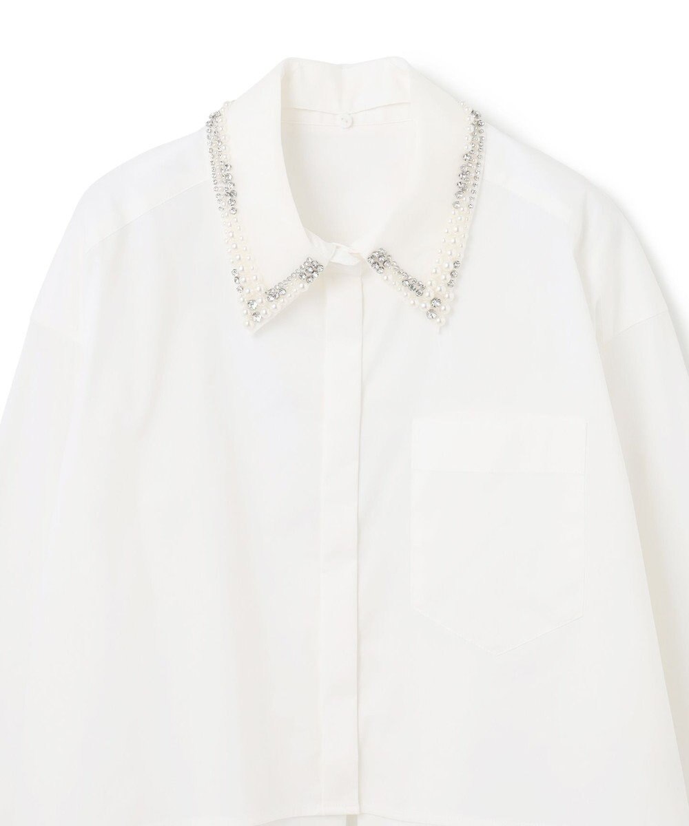 GRACE CONTINENTAL ビジューカラーシャツ 