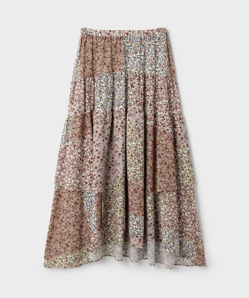 GRACE CONTINENTAL パッチワークプリントスカート 