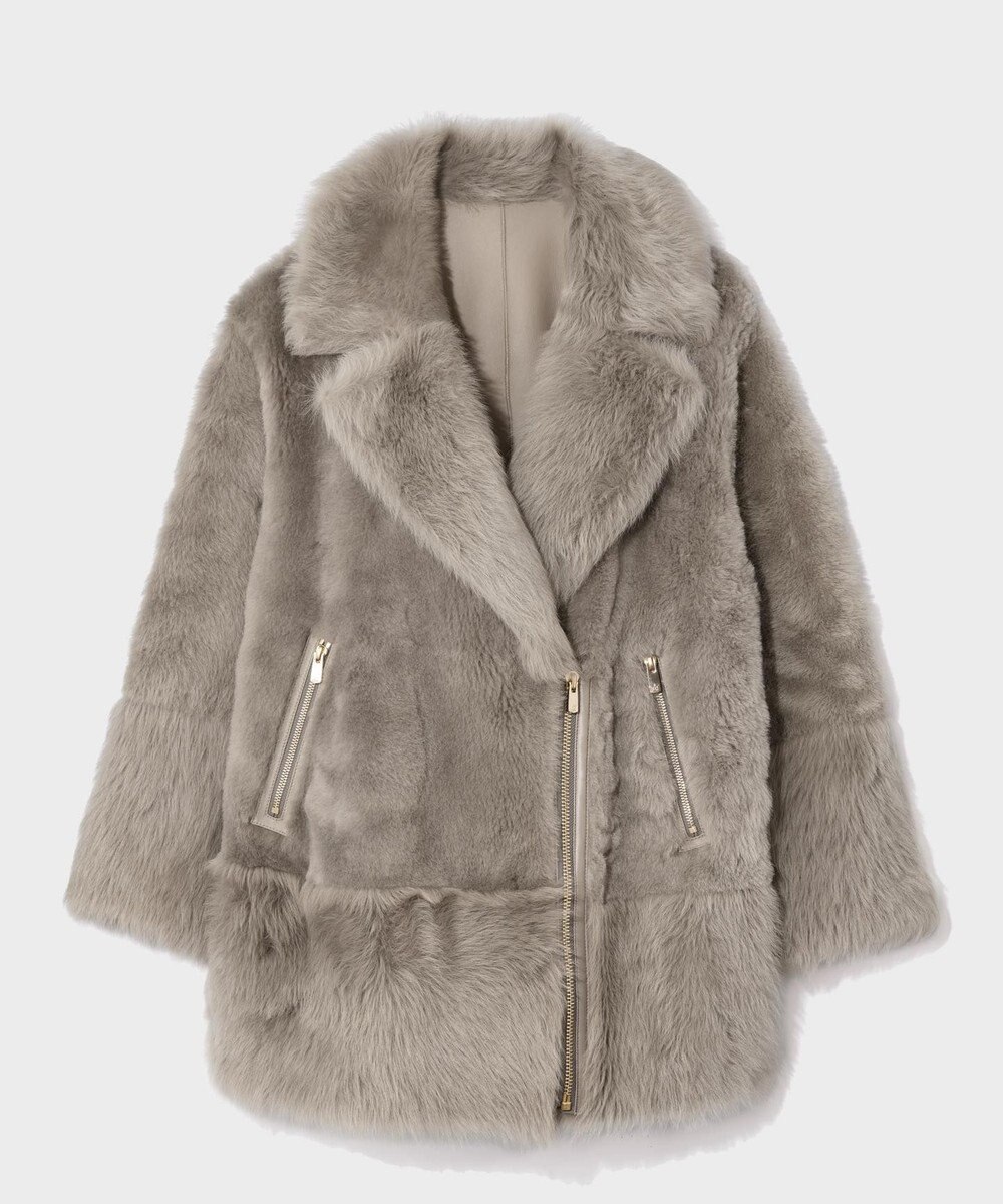 GRACE CONTINENTAL ムートンライダースコート 