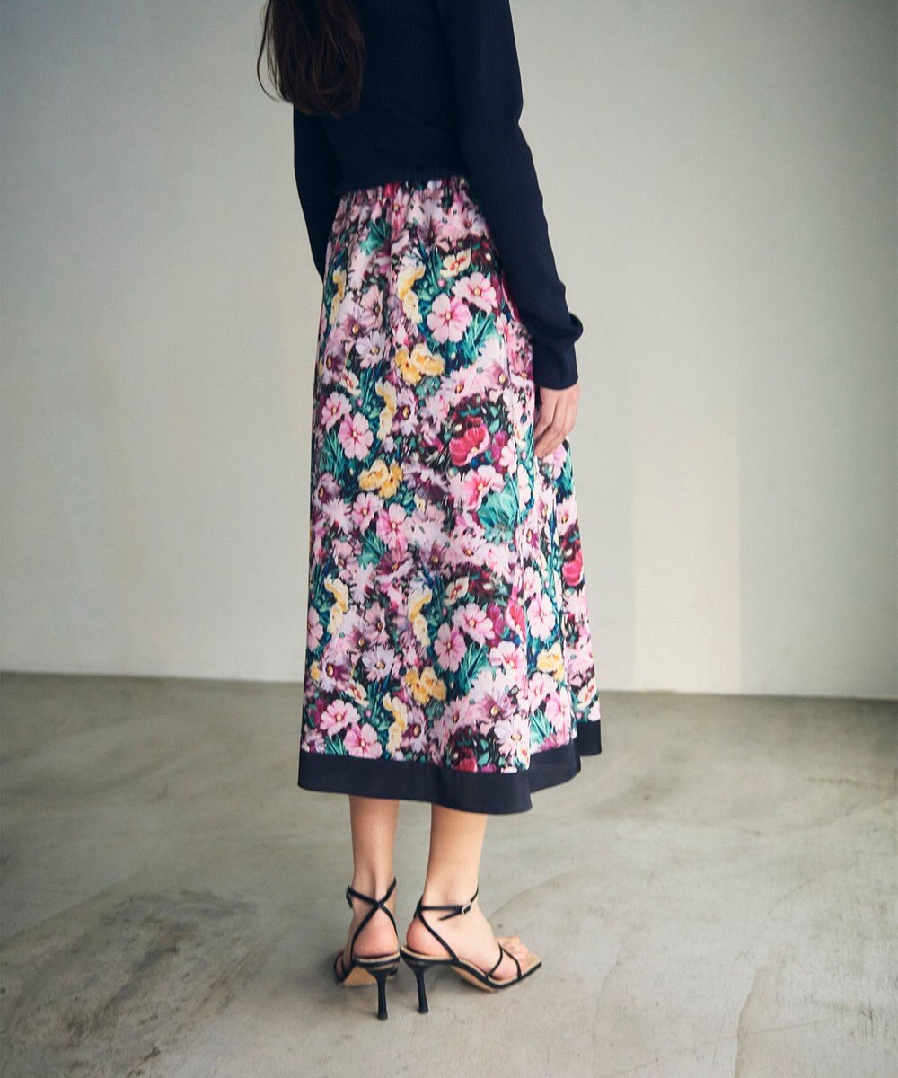 GRACE CONTINENTAL グラデフラワープリントスカート 