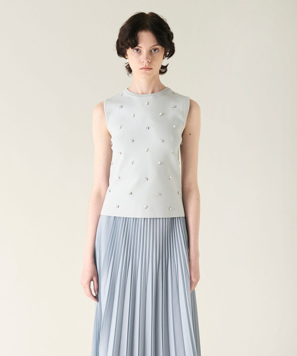 GRACE CONTINENTAL ビジューニットトップ