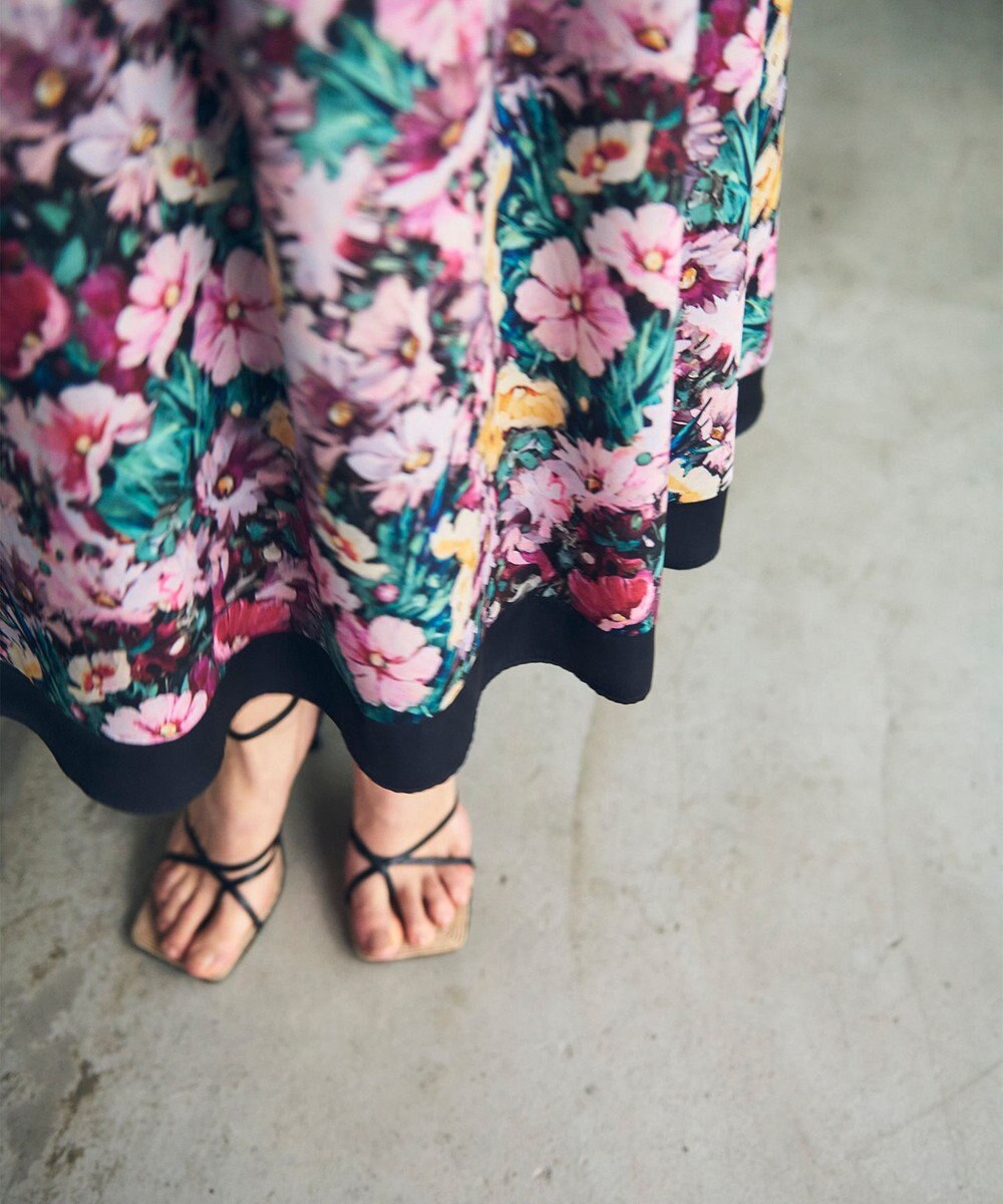 GRACE CONTINENTAL グラデフラワープリントスカート