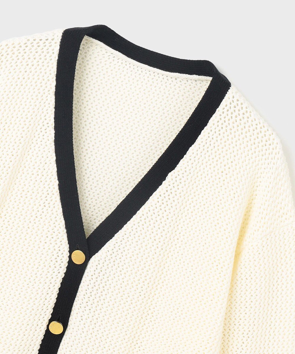 GRACE CONTINENTAL メッシュラインニットカーディガン