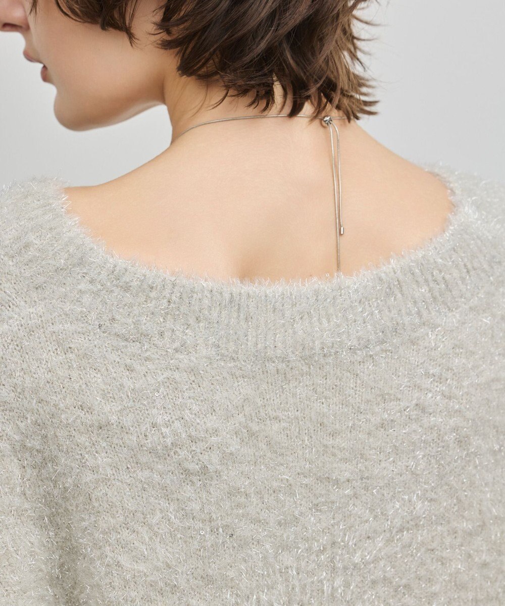 GRACE CONTINENTAL ラメフェザーニットトップ 