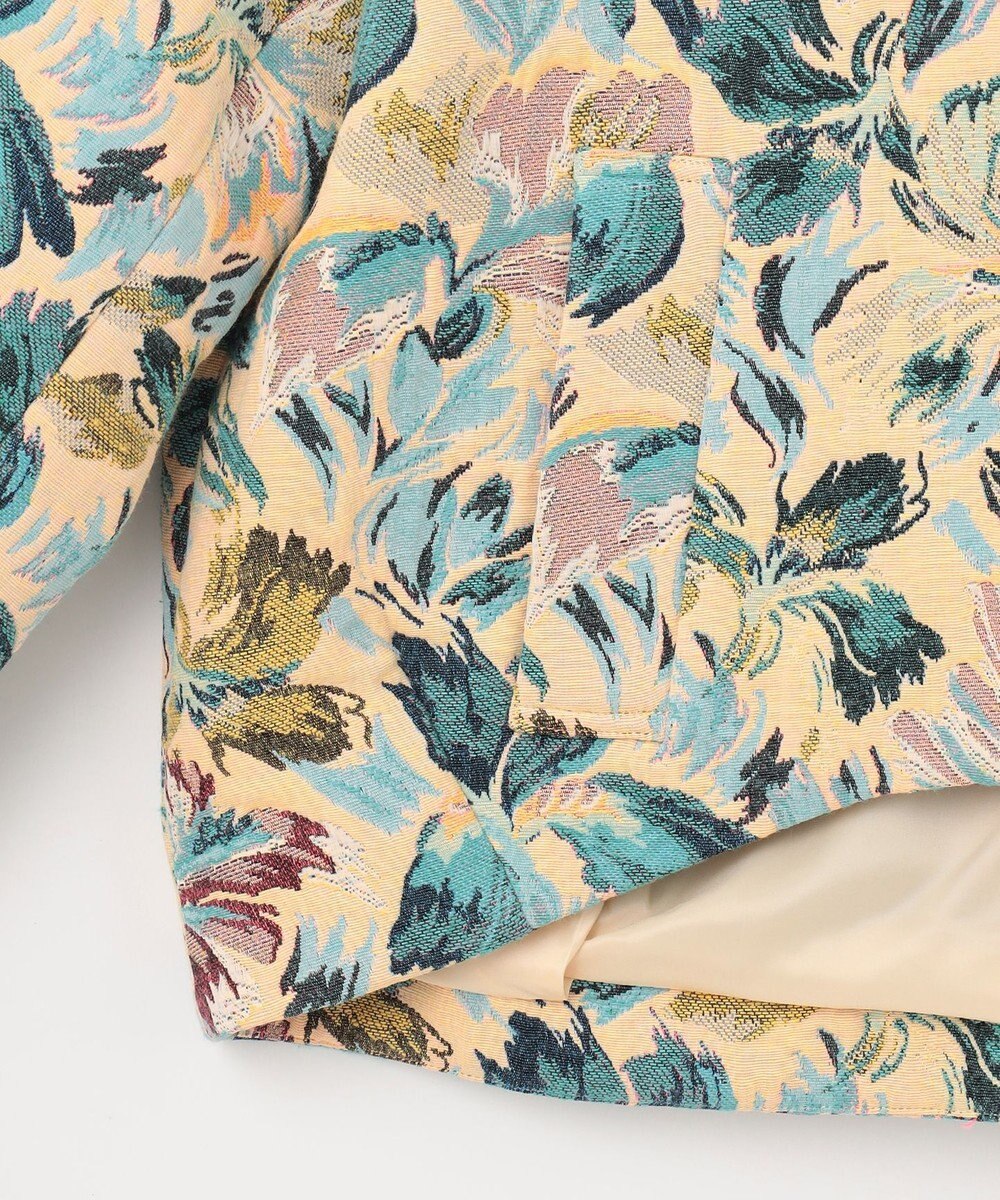 GRACE CONTINENTAL フラワージャガードノーカラージャケット 