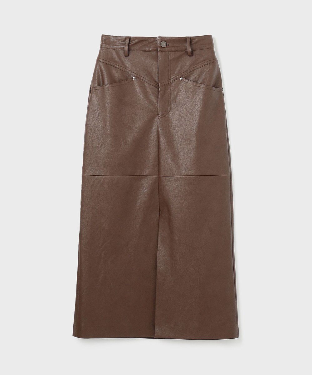 GRACE CONTINENTAL クラッシュレザータイトスカート 