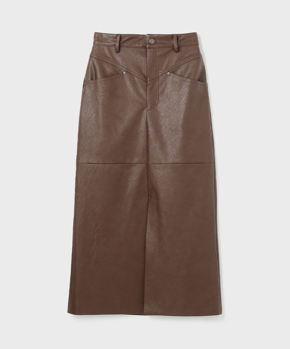 GRACE CONTINENTAL クラッシュレザータイトスカート