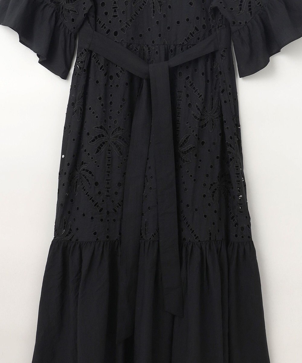 GRACE CONTINENTAL ヤシ柄カットワークワンピース 