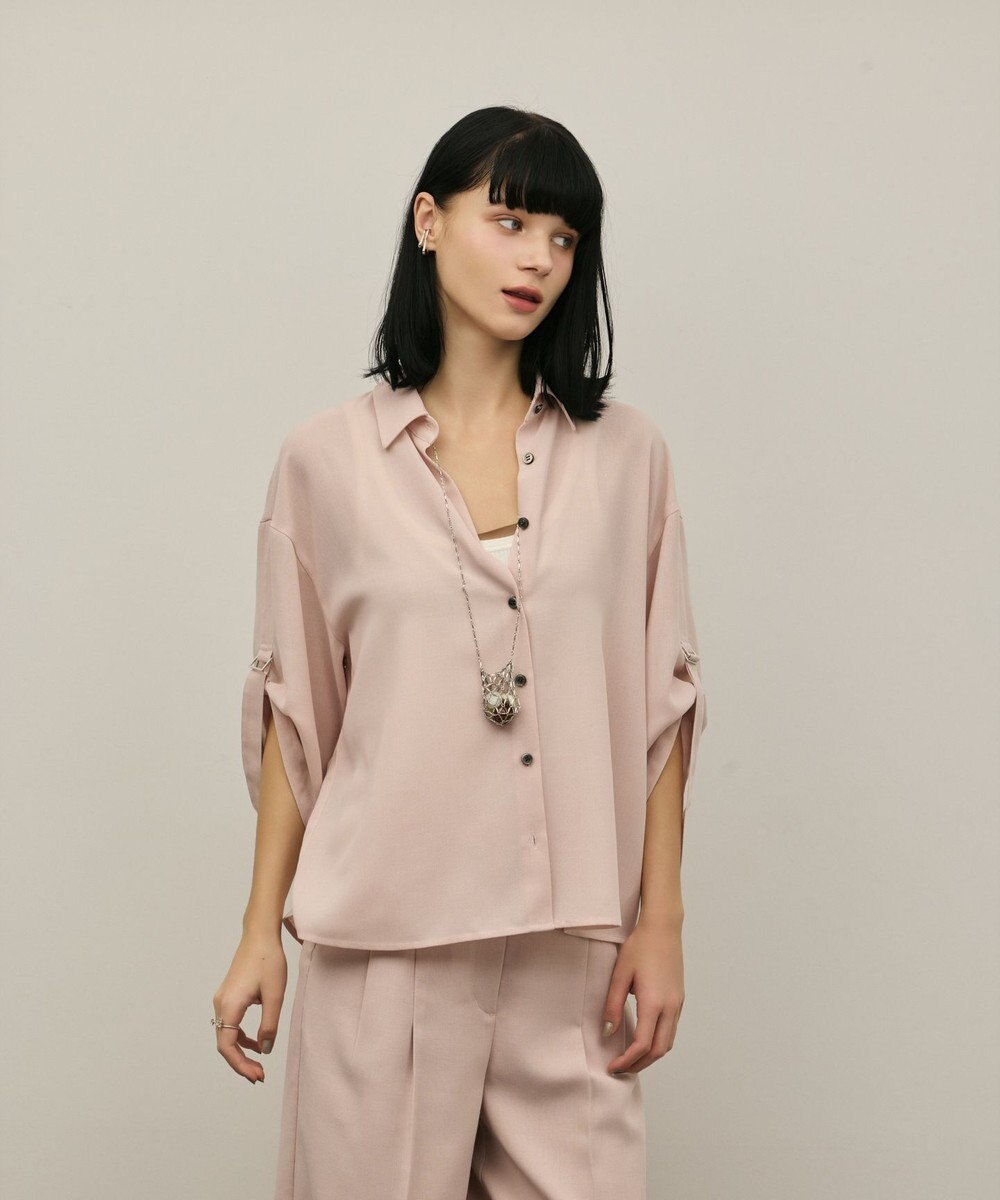 GRACE CONTINENTAL ロールアップスリーブトップス 