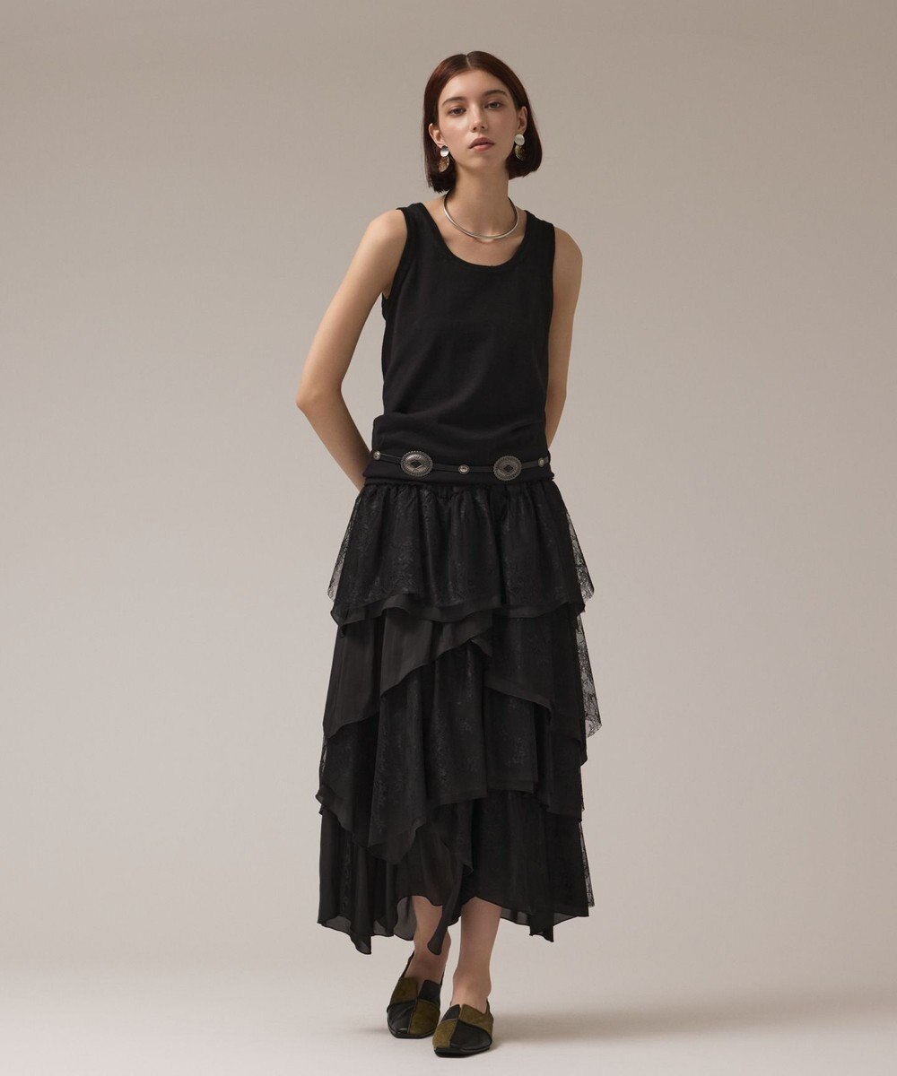 GRACE CONTINENTAL レースコンビティアードスカート 