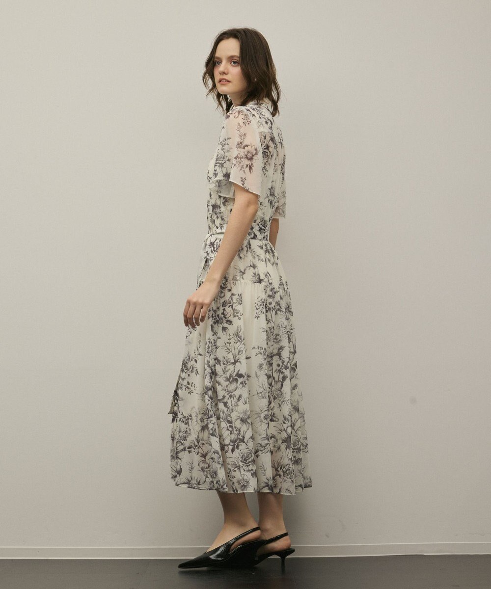 GRACE CONTINENTAL フラワープリントシャツフレアワンピース 