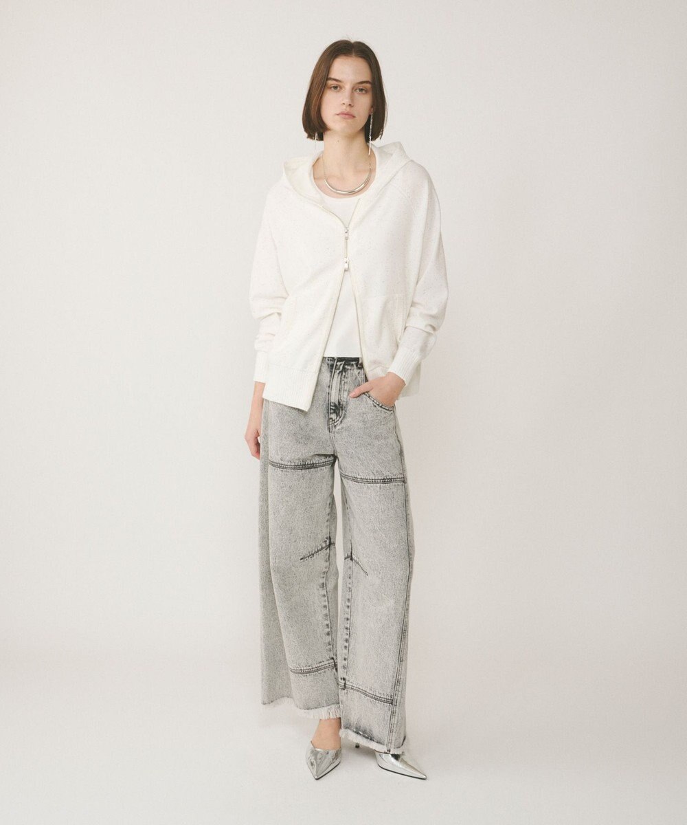 GRACE CONTINENTAL スパンコールニットパーカー