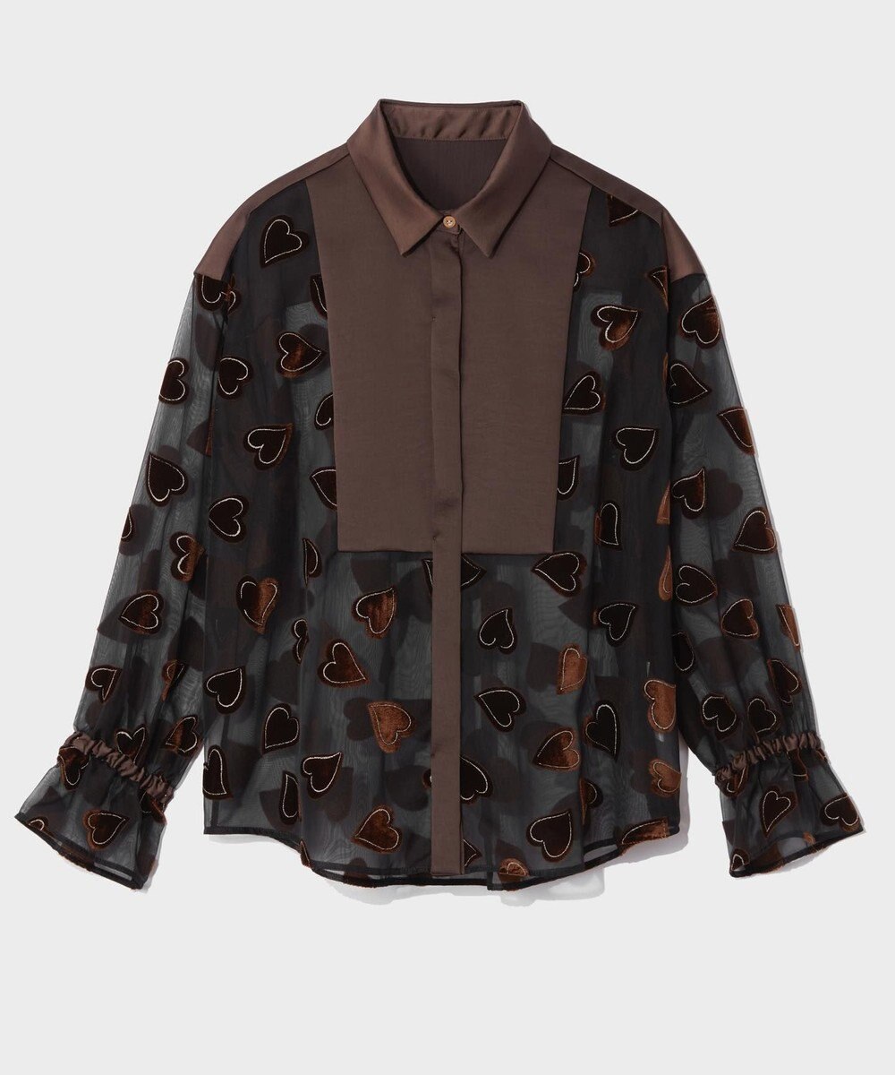 GRACE CONTINENTAL ハートオパールコンビシャツ 