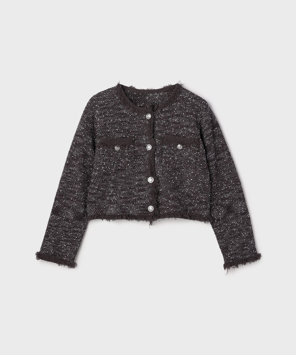 GRACE CONTINENTAL ツイードニットカーディガン 