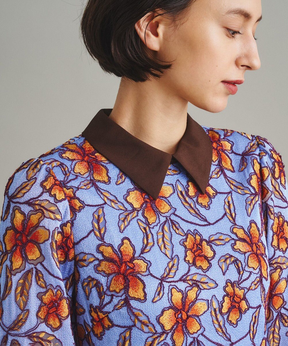 GRACE CONTINENTAL レース刺繍タックワンピース