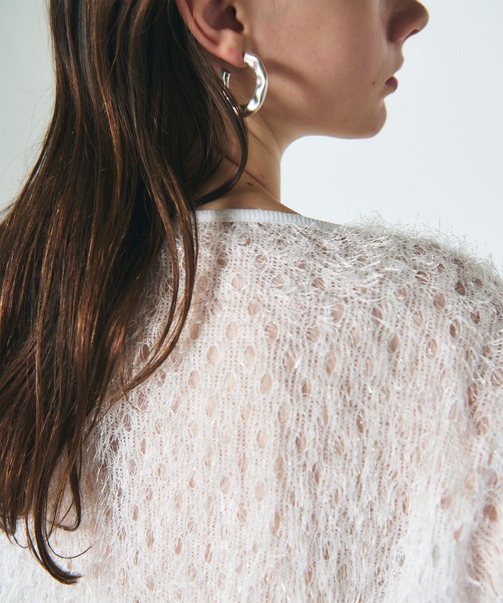 GRACE CONTINENTAL ラメフリンジカットトップ