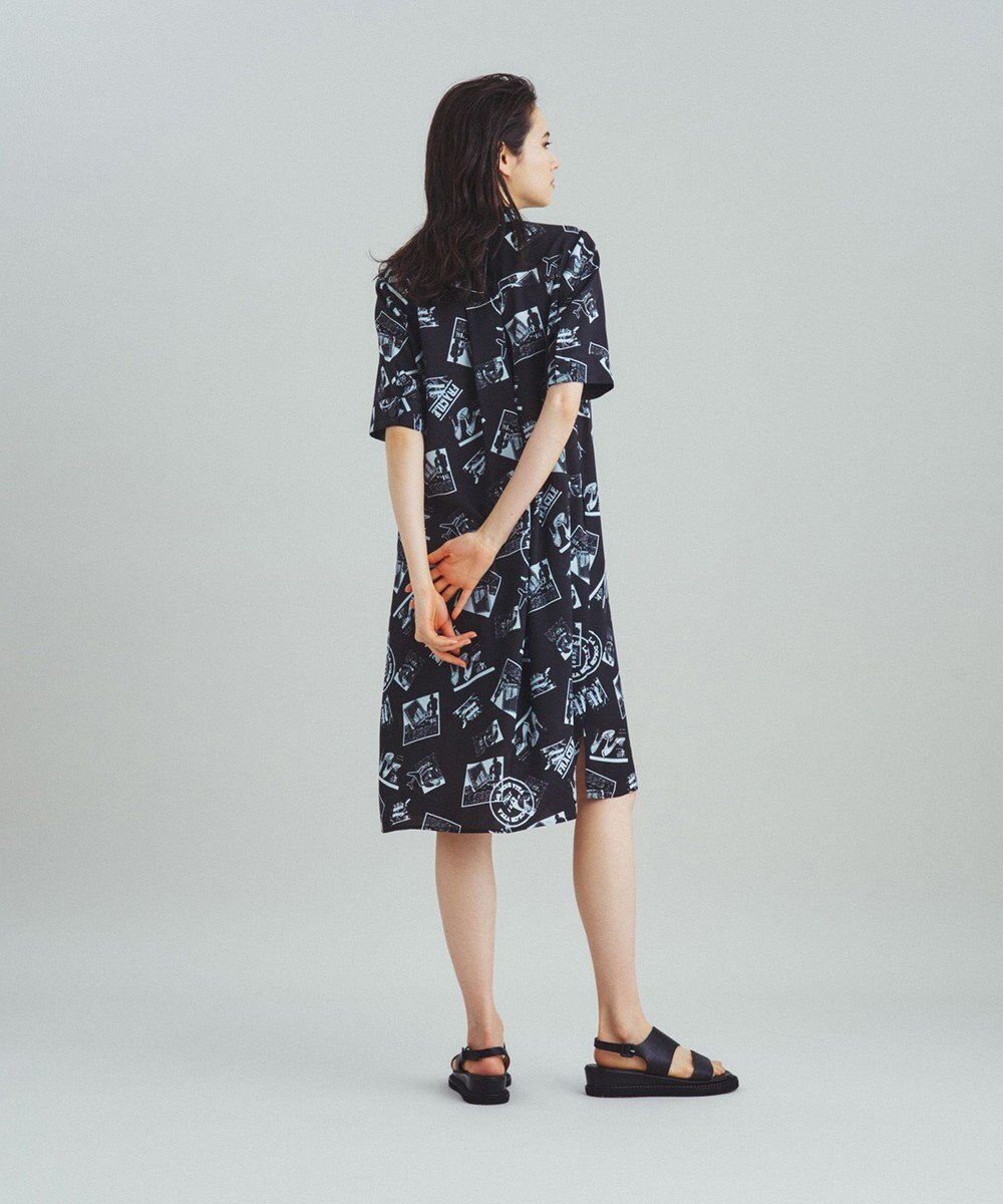 GRACE CONTINENTAL フォトプリントシャツドレス ブラック