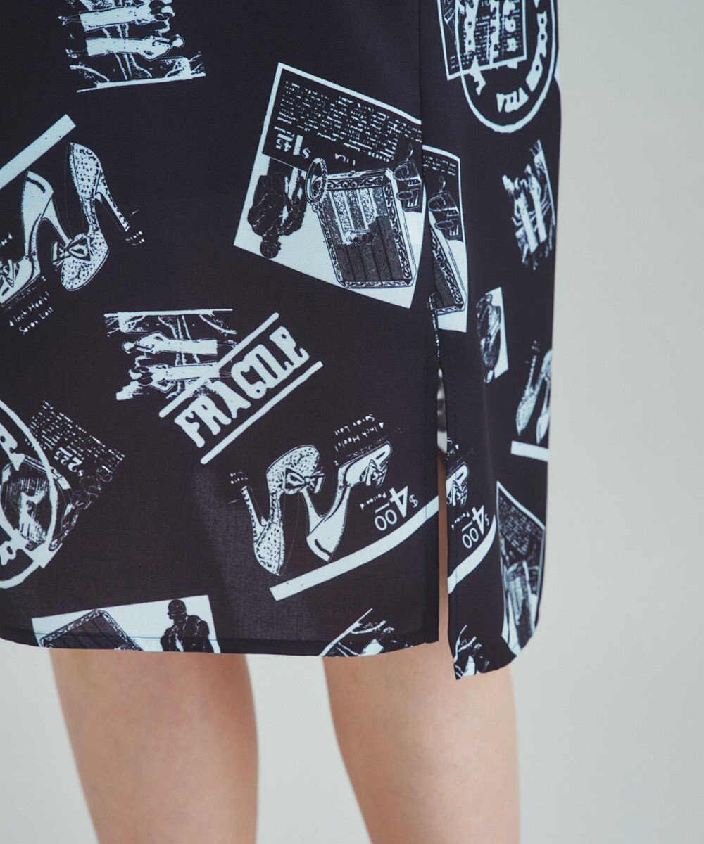 GRACE CONTINENTAL フォトプリントシャツドレス ブラック