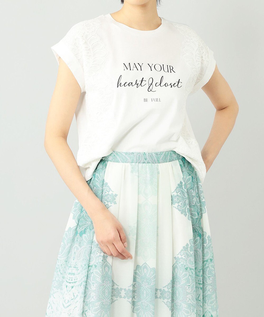 GRACE CONTINENTAL サイドレースカットトップ ホワイト