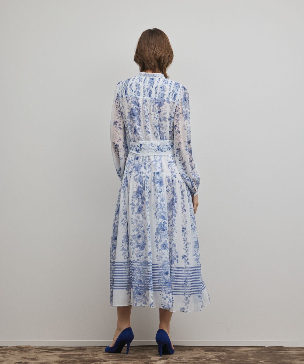 GRACE CONTINENTAL フラワープリントティアードワンピース 