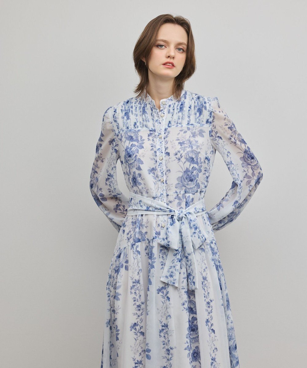 GRACE CONTINENTAL フラワープリントティアードワンピース 