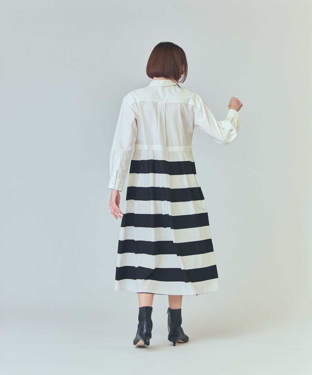 GRACE CONTINENTAL ボーダーコンビシャツワンピース 