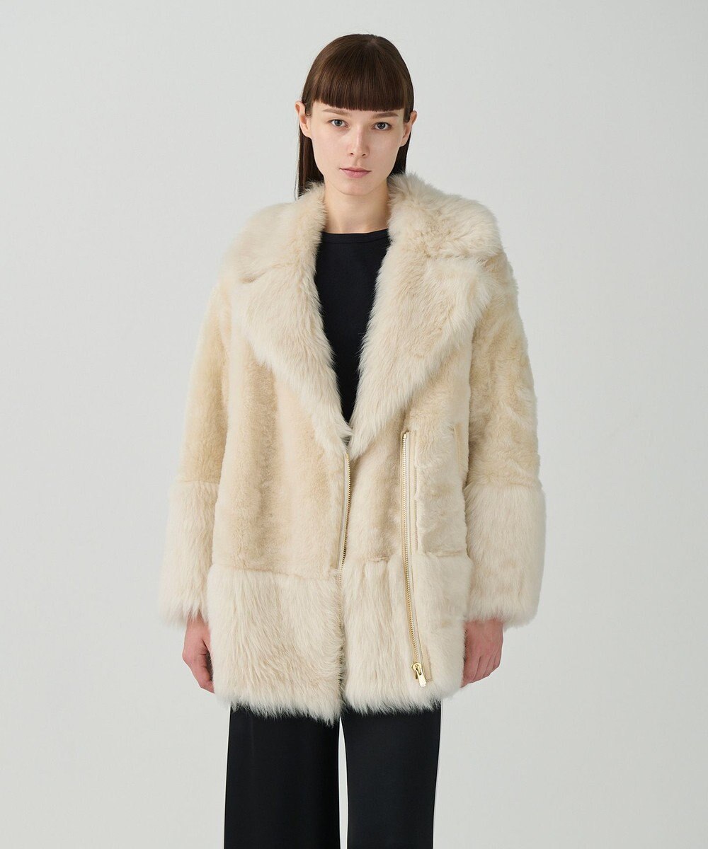 GRACE CONTINENTAL ムートンライダースコート