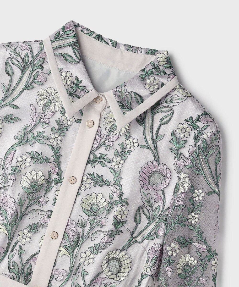 GRACE CONTINENTAL マルチフラワー刺繍フレアワンピース 