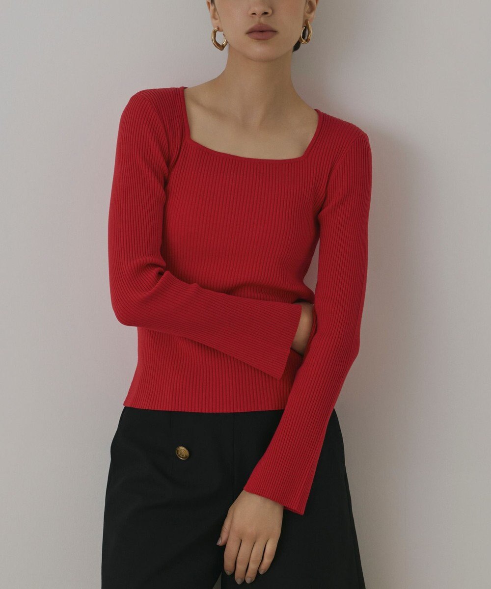 GRACE CONTINENTAL ハイゲージリブニットトップ 