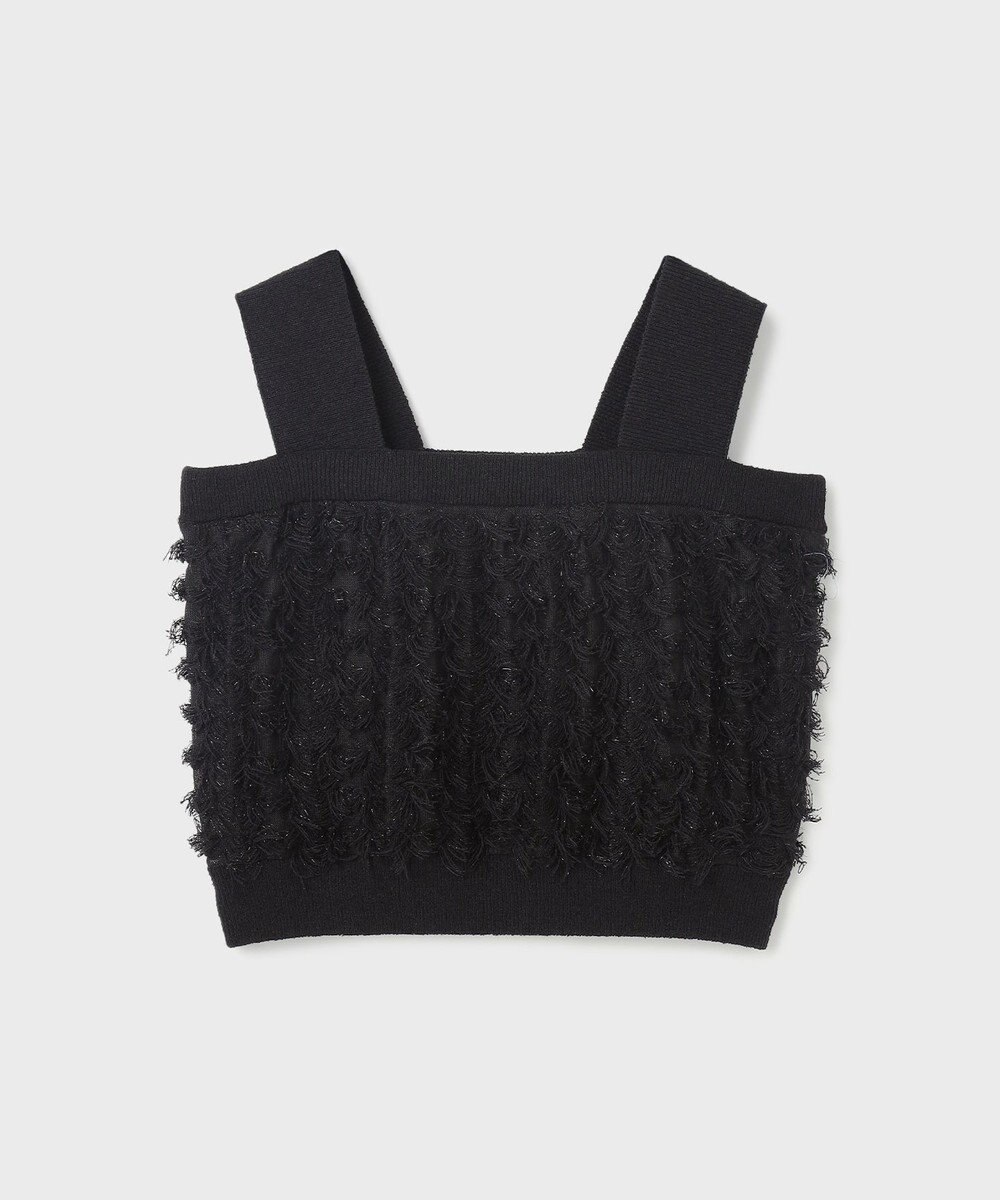 GRACE CONTINENTAL フリンジニットベアトップ 