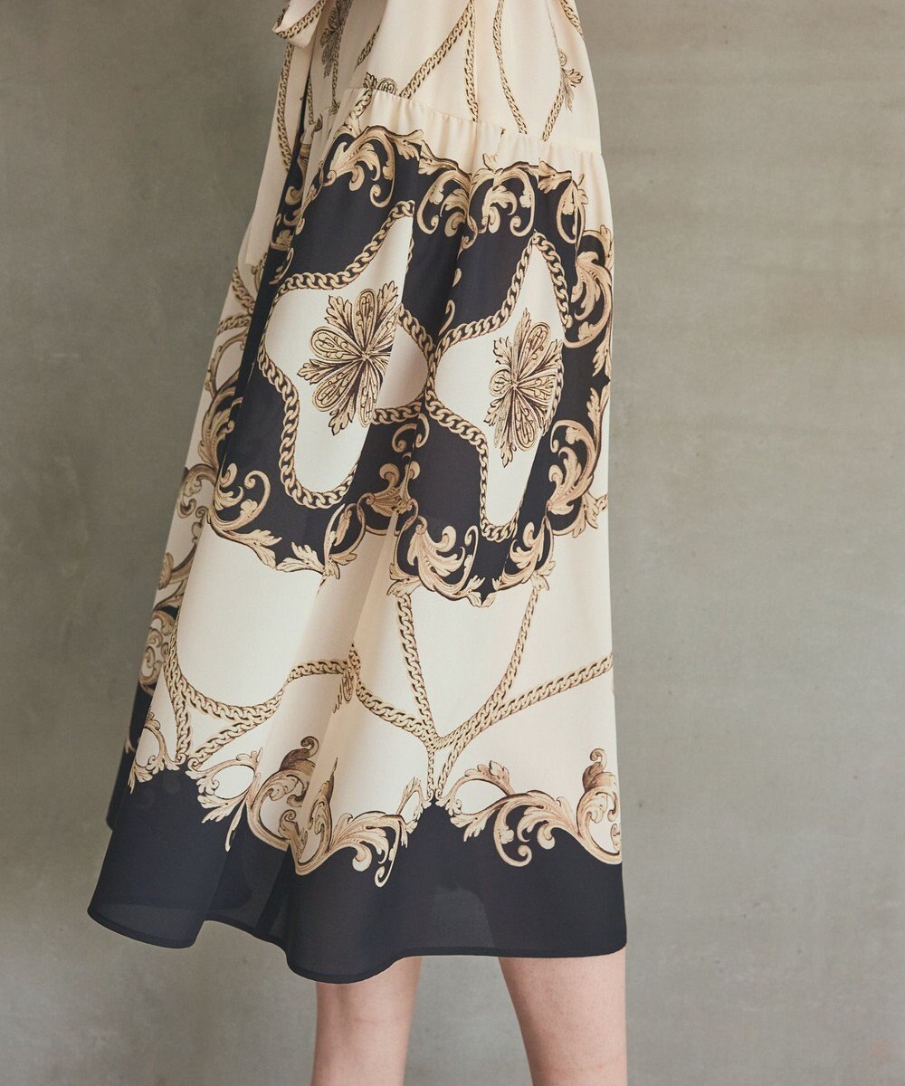 GRACE CONTINENTAL スカーフプリントシャツワンピース 