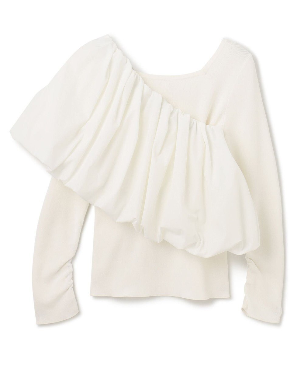 GRACE CONTINENTAL タフタケープ付ニットトップ 