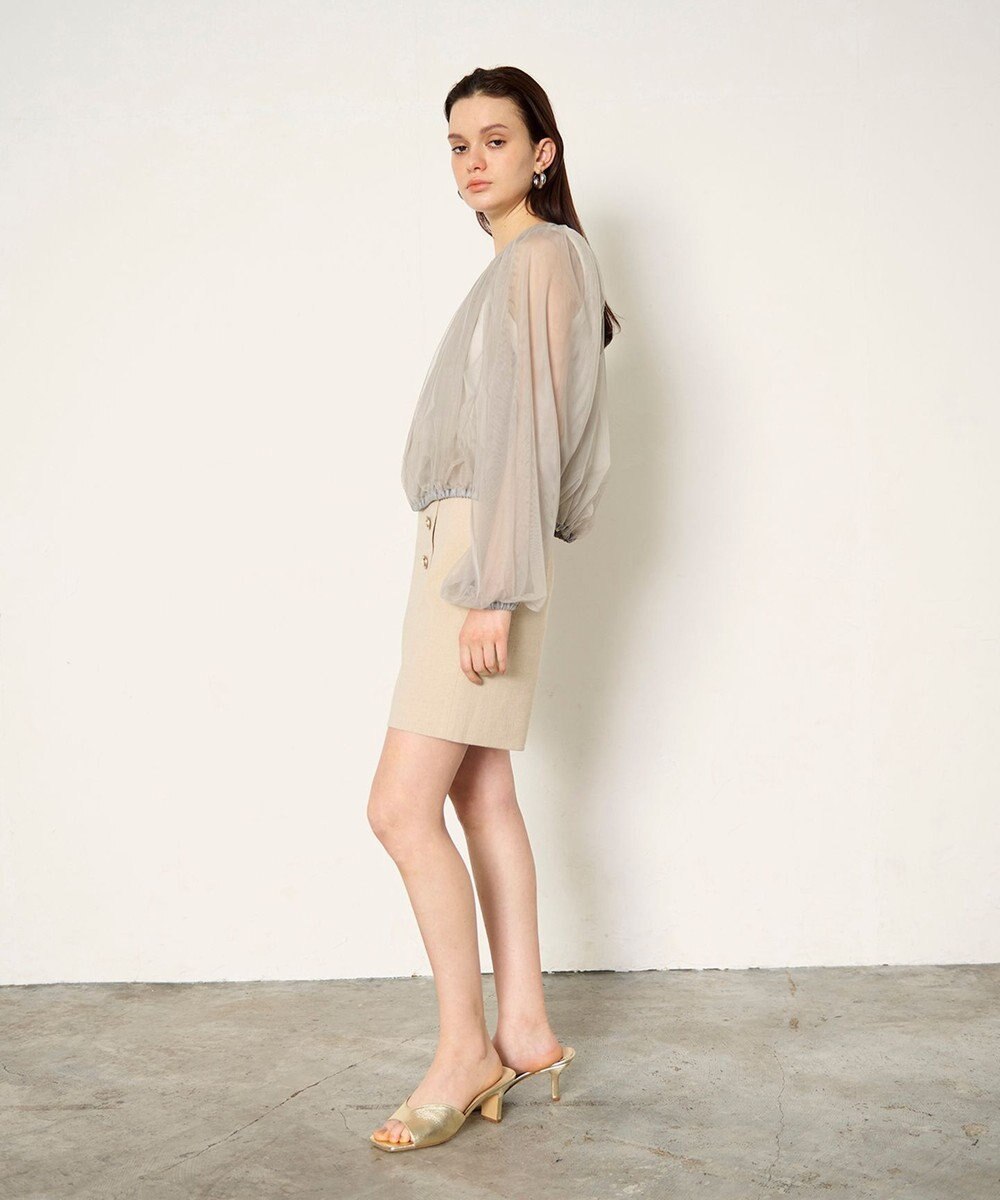 GRACE CONTINENTAL ギャザーチュールブルゾン 