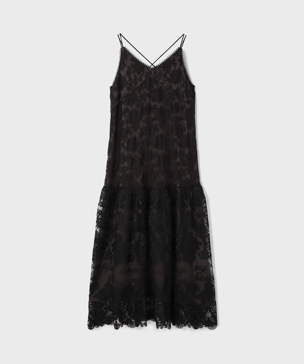 GRACE CONTINENTAL ロゴ刺繍レースワンピース 