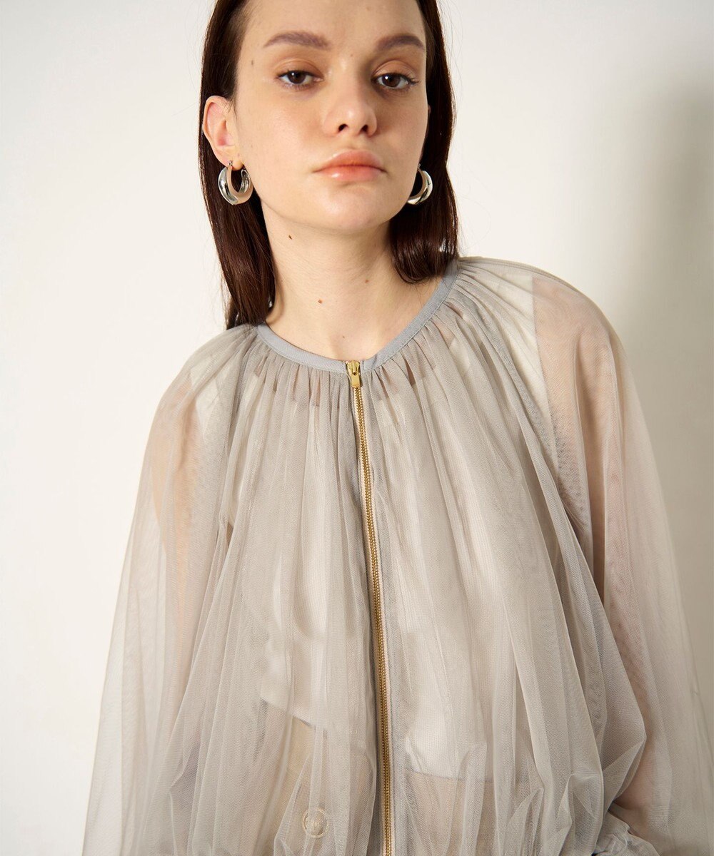 GRACE CONTINENTAL ギャザーチュールブルゾン 