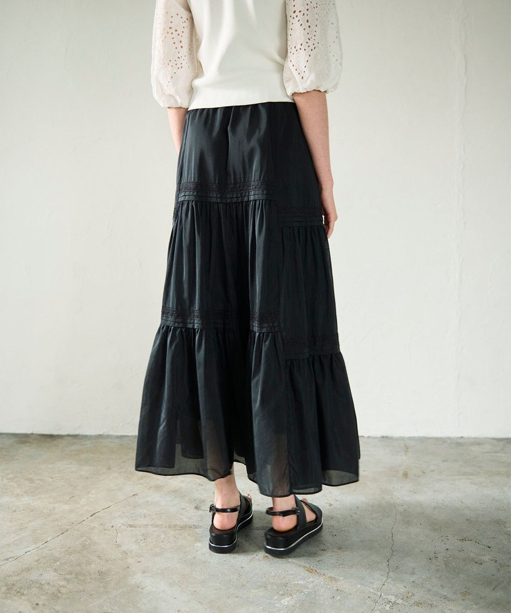 GRACE CONTINENTAL ギャザーレースロングスカート
