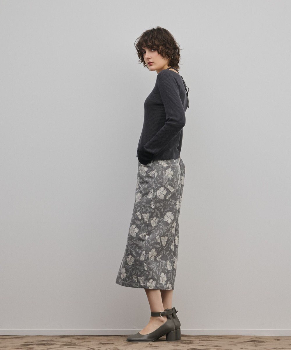 GRACE CONTINENTAL ボタニカルジャガードスカート 