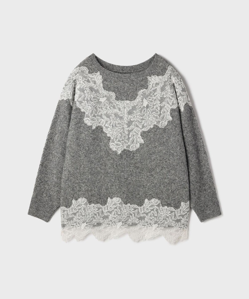 GRACE CONTINENTAL レースドルマンニットトップ 
