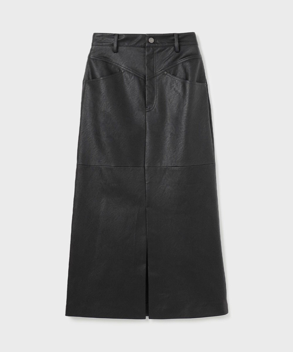 GRACE CONTINENTAL クラッシュレザータイトスカート