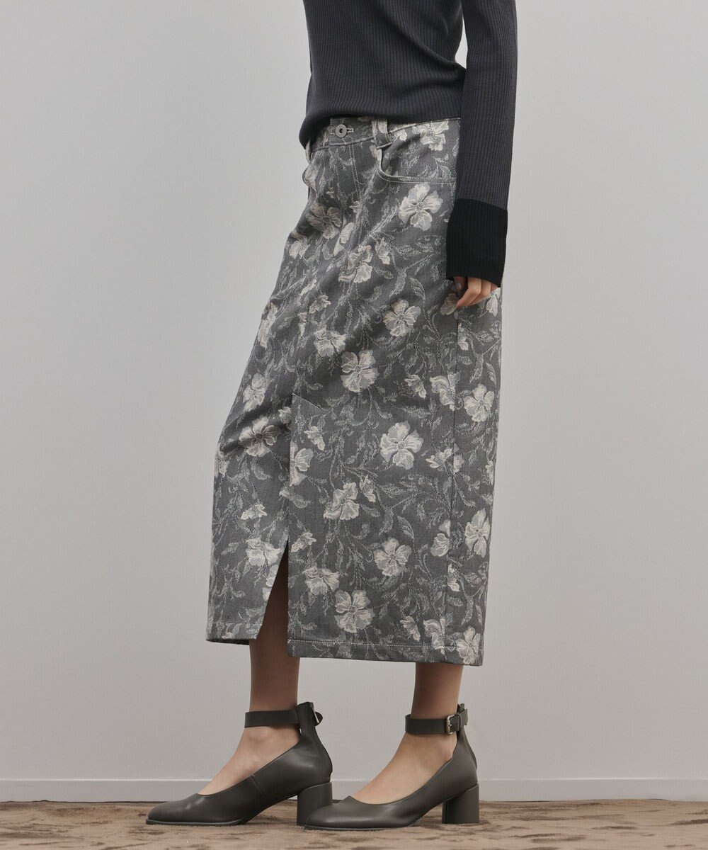 GRACE CONTINENTAL ボタニカルジャガードスカート 