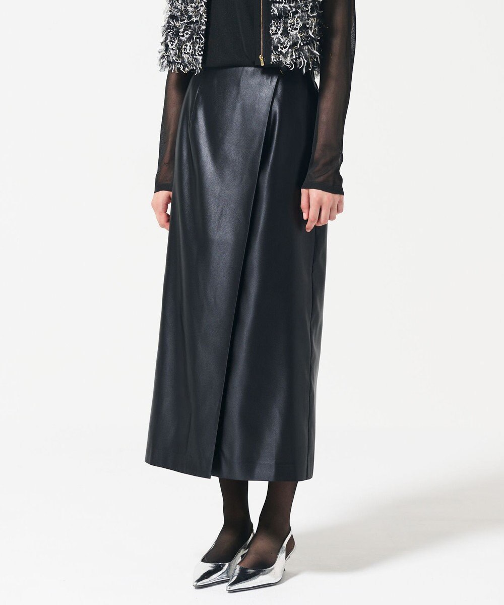 GRACE CONTINENTAL コーティングラップスカート 