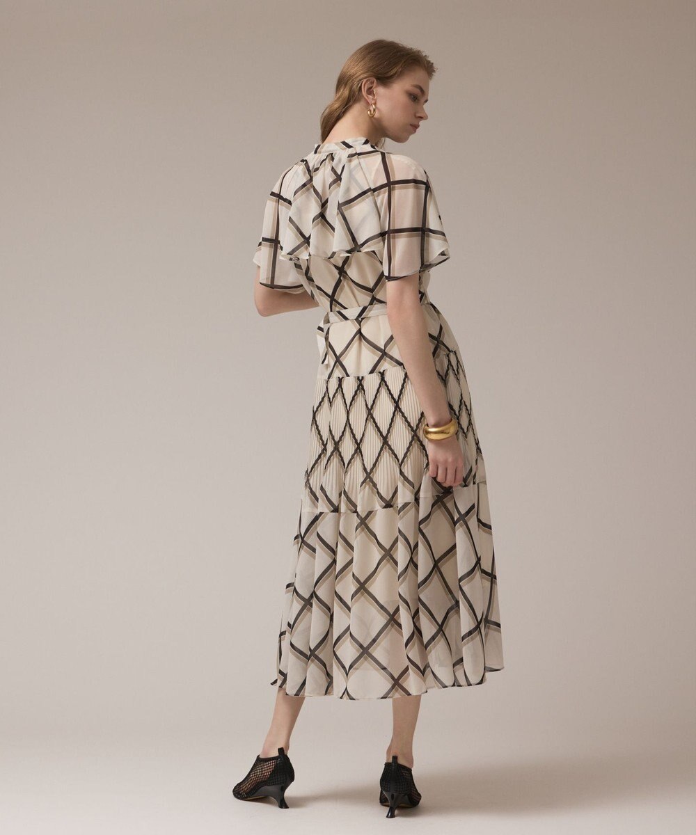 GRACE CONTINENTAL チェックプリントプリーツワンピース 