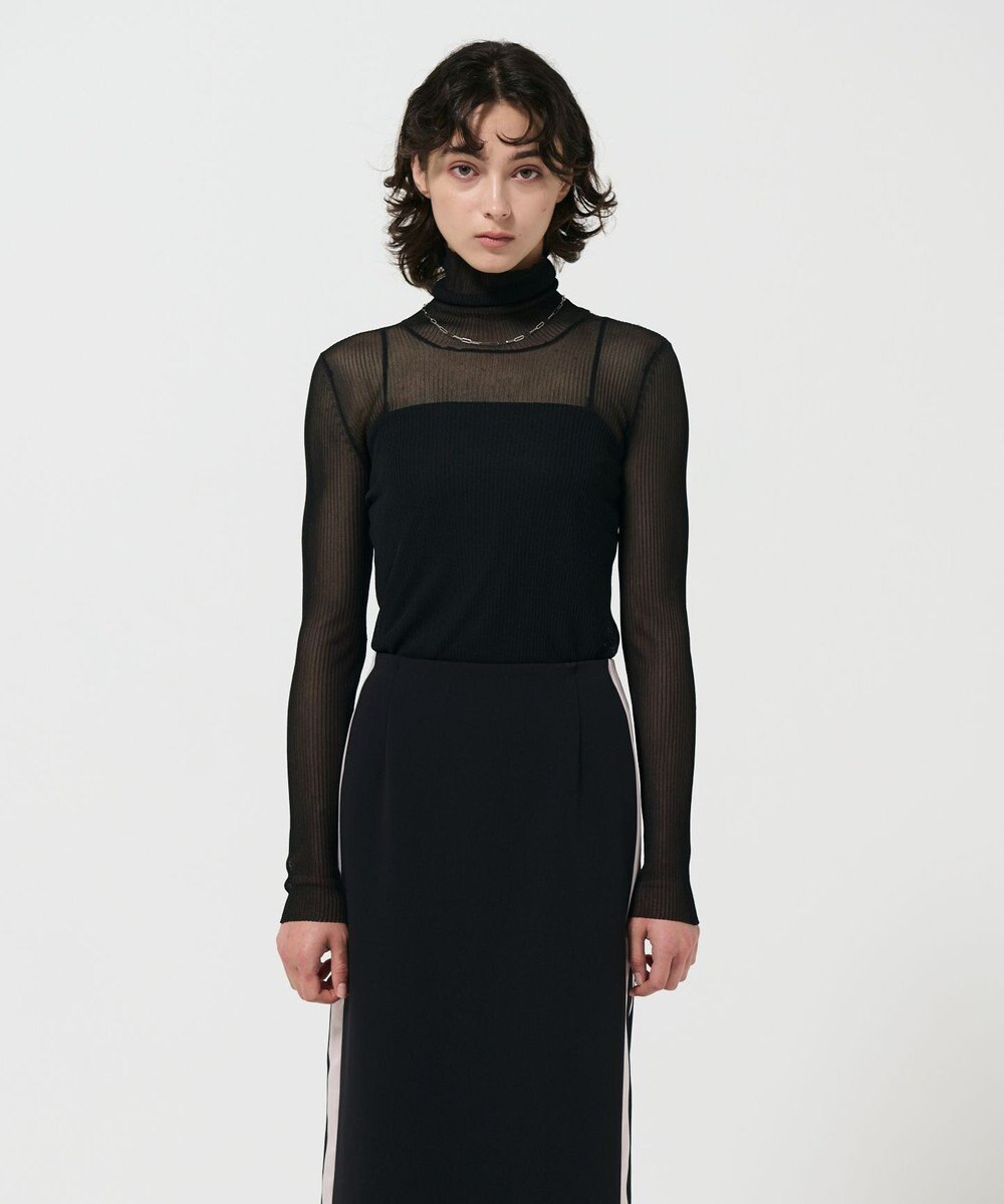 GRACE CONTINENTAL シアーリブタートルトップ 