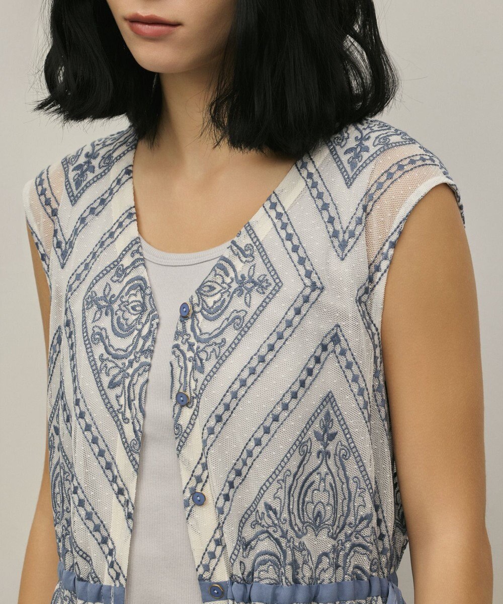 GRACE CONTINENTAL 刺繍ジレワンピース 