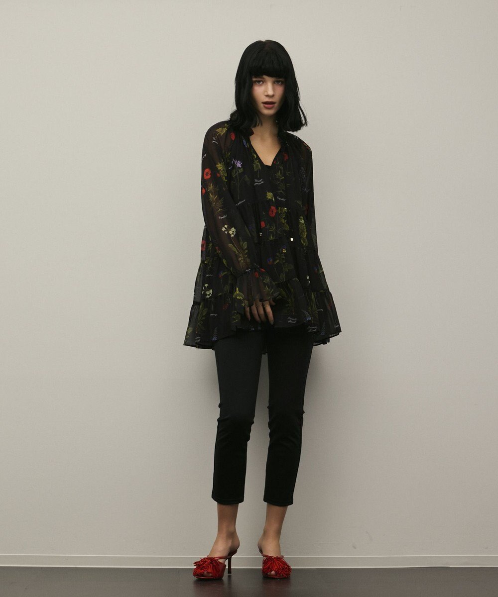 GRACE CONTINENTAL ボタニカルプリントチュニックトップ 