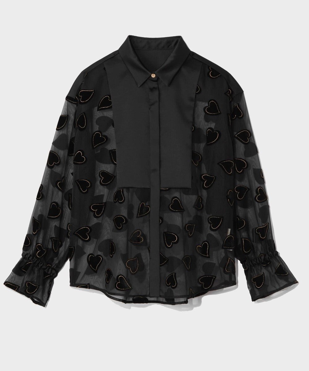 GRACE CONTINENTAL ハートオパールコンビシャツ 